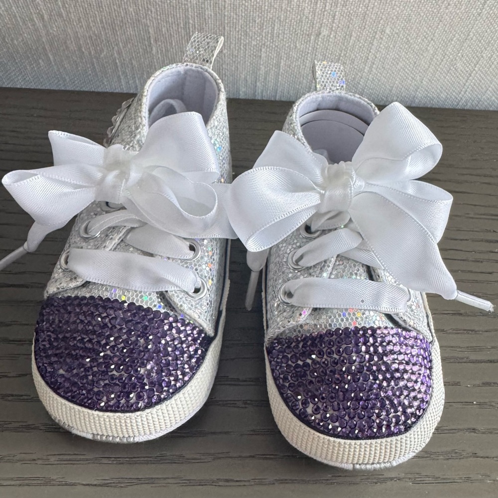 Sparkly Purple and Silver Kids Shoes